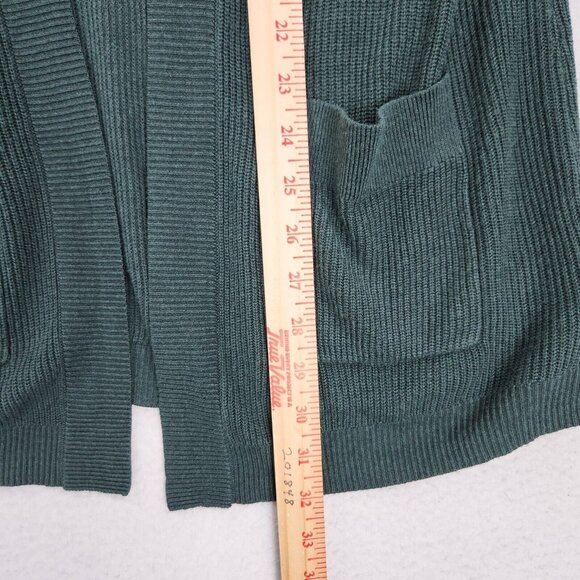 Torrid Sweater Womens 0 Large Green Cardigan Long Line Open Front Lightweight - Picture 6 of 12